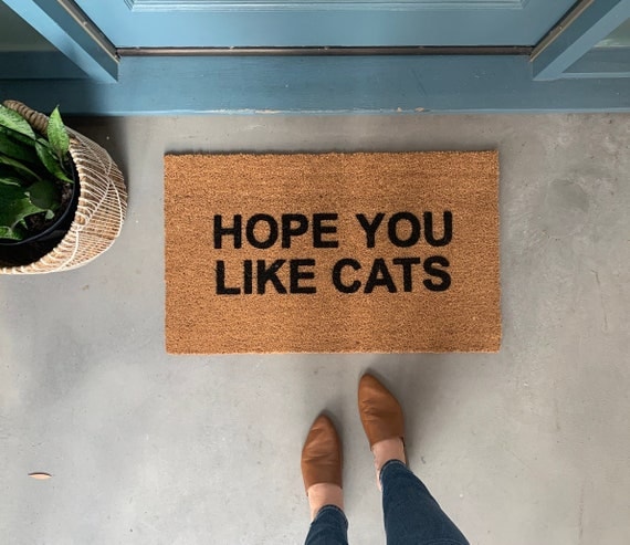 Funny Cat Coir Doormat