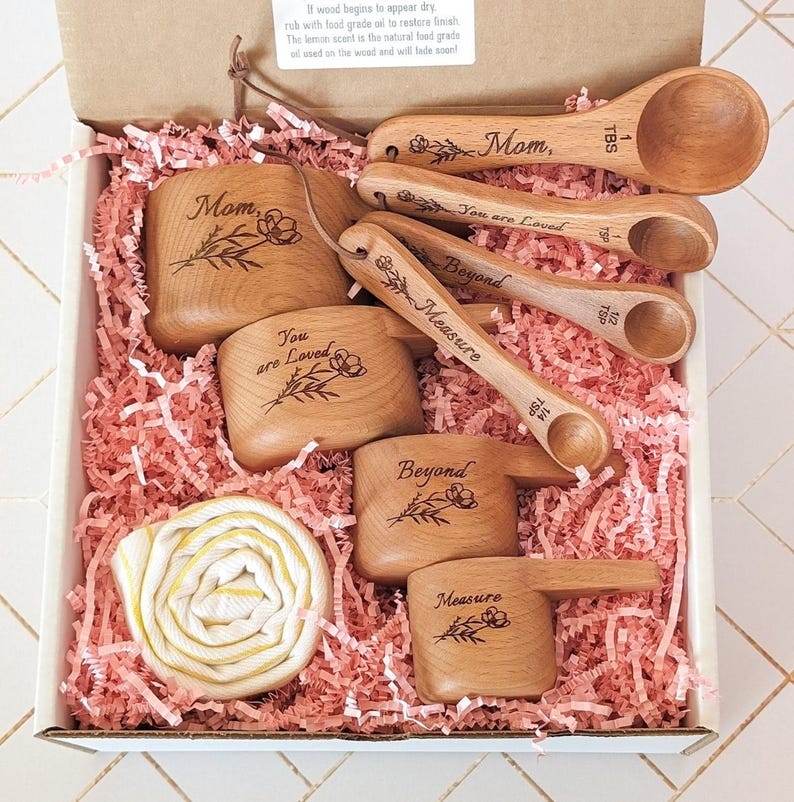 Personalized Mom giftbox of measuring cups and spoons