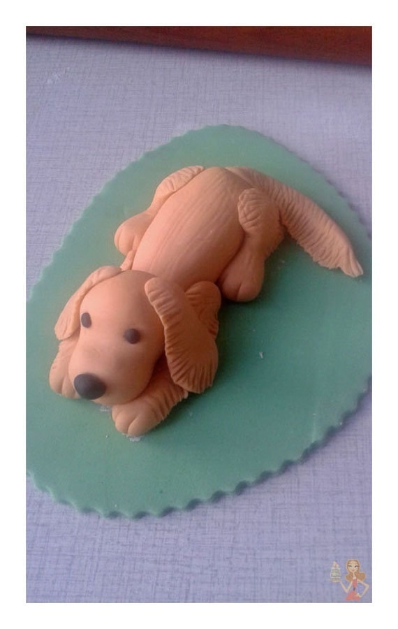 Golden Retriever Fondant Cake Topper