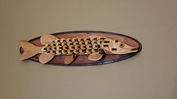 Birch Wood Pike Fish Trophy
