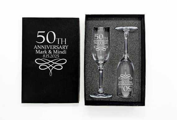 Personalized Etched Champagne Glasses