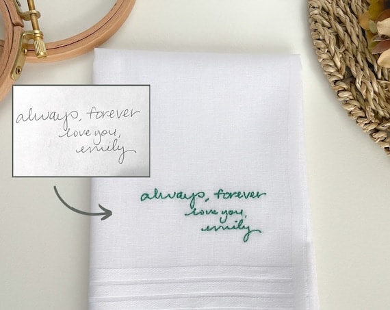 Embroidered Handwriting Handkerchief