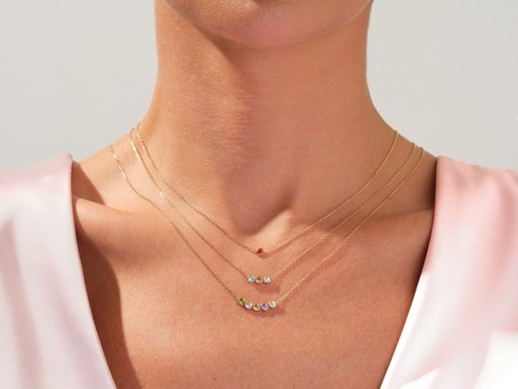 Gold Vermeil Family Birthstone Necklace