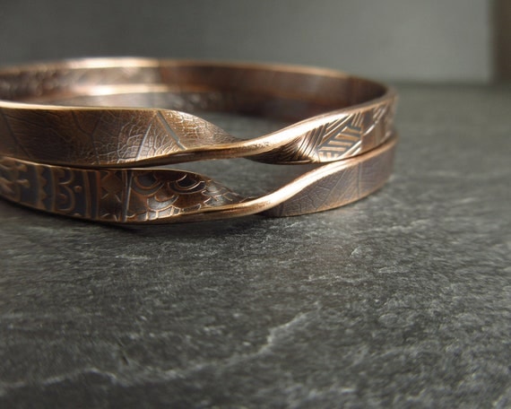 Handmade Bronze Twist Bangles