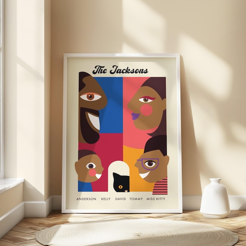 Family Portrait Illustration, Custom Couple Portrait with pet, Personalized Digital Art