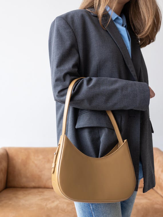 Crescent Leather Shoulder Bag